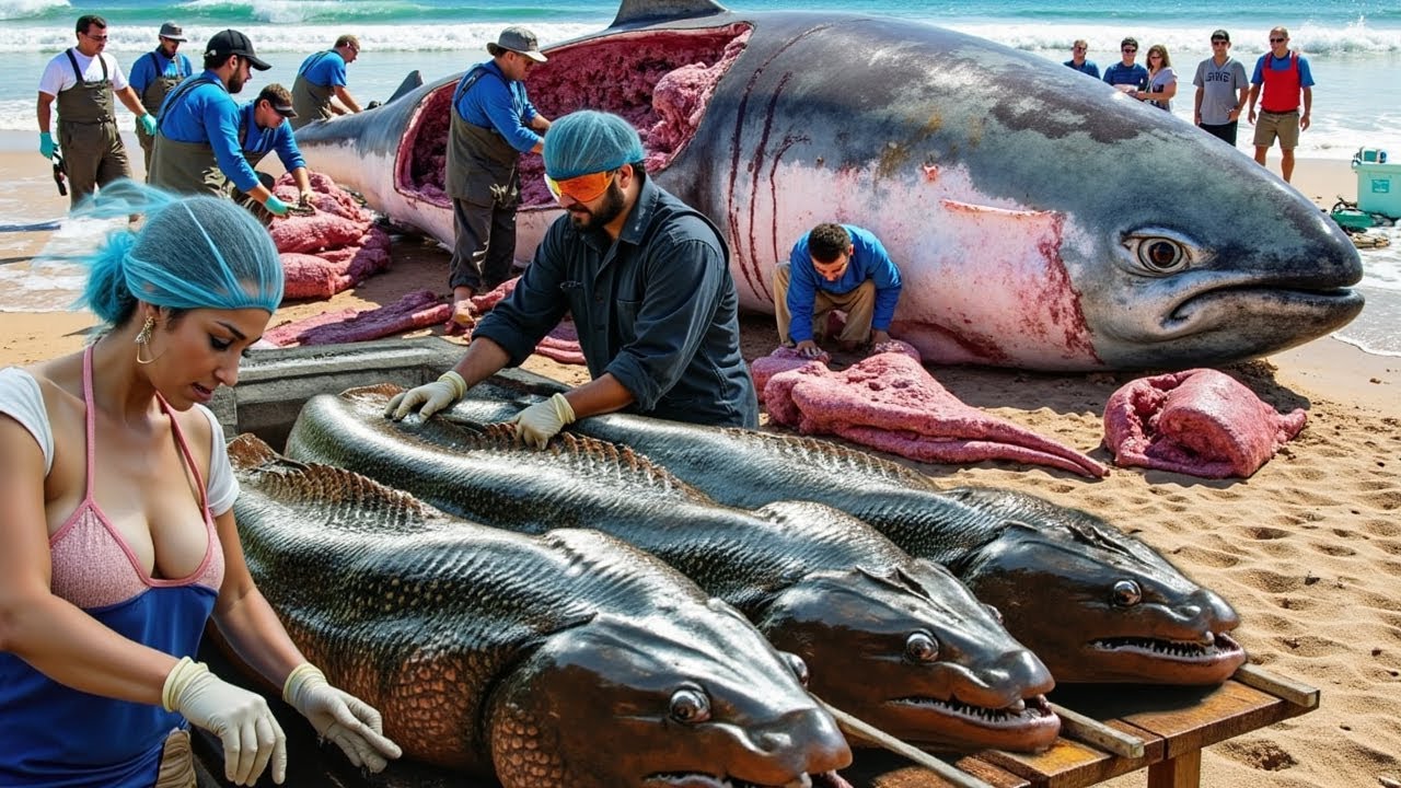 Big Tuna Fishing Journey On Boat, Long Line Pulling Tuna Up From The Ocean Bottom!