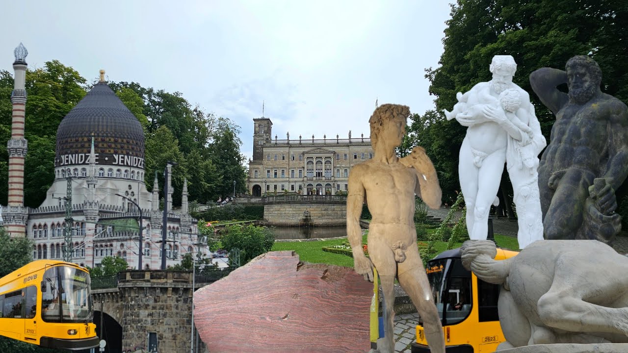 Dresden Vlog Day 4 Gardens/2 Billion year old rock/Trams/Albrechtberg (Germany)