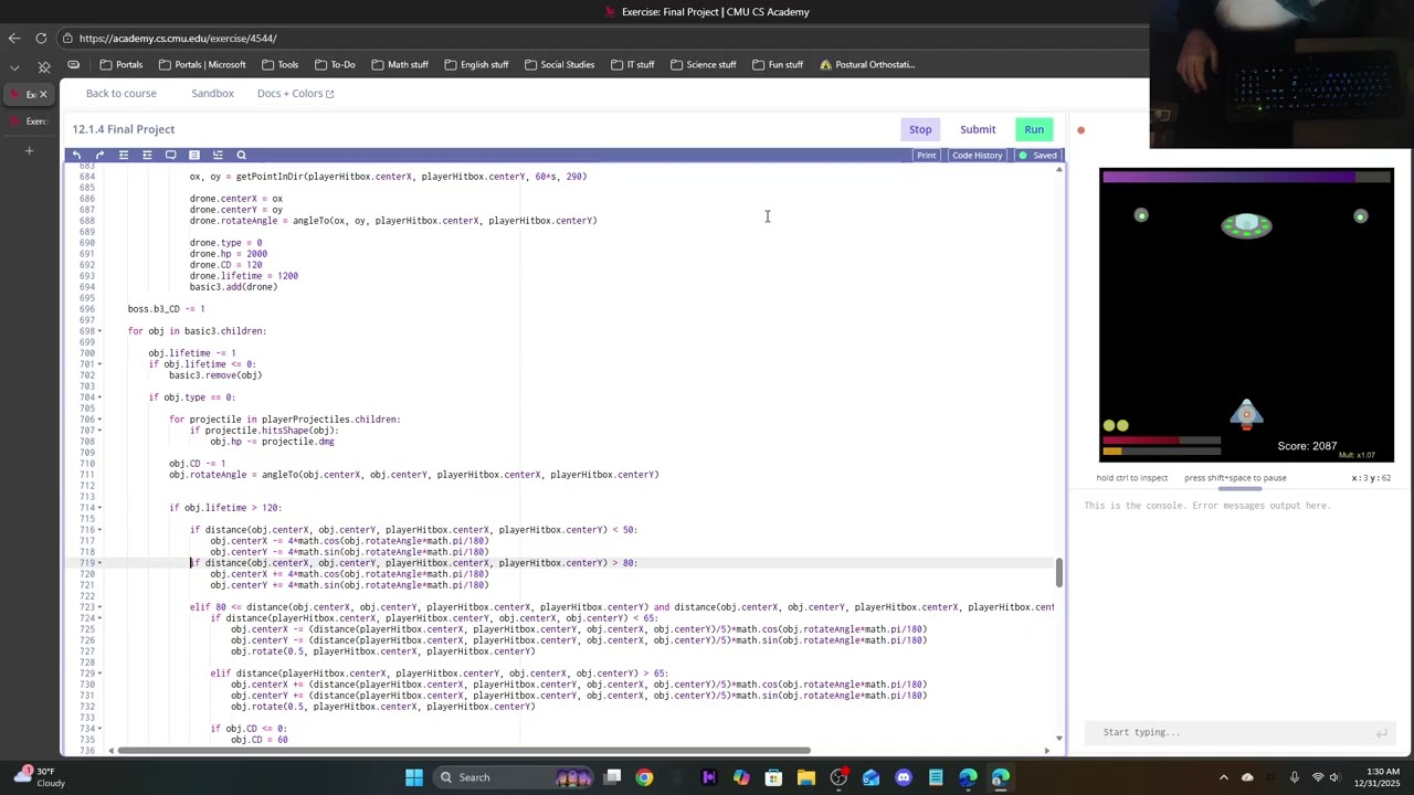 Doing my final project for CS this year (again)