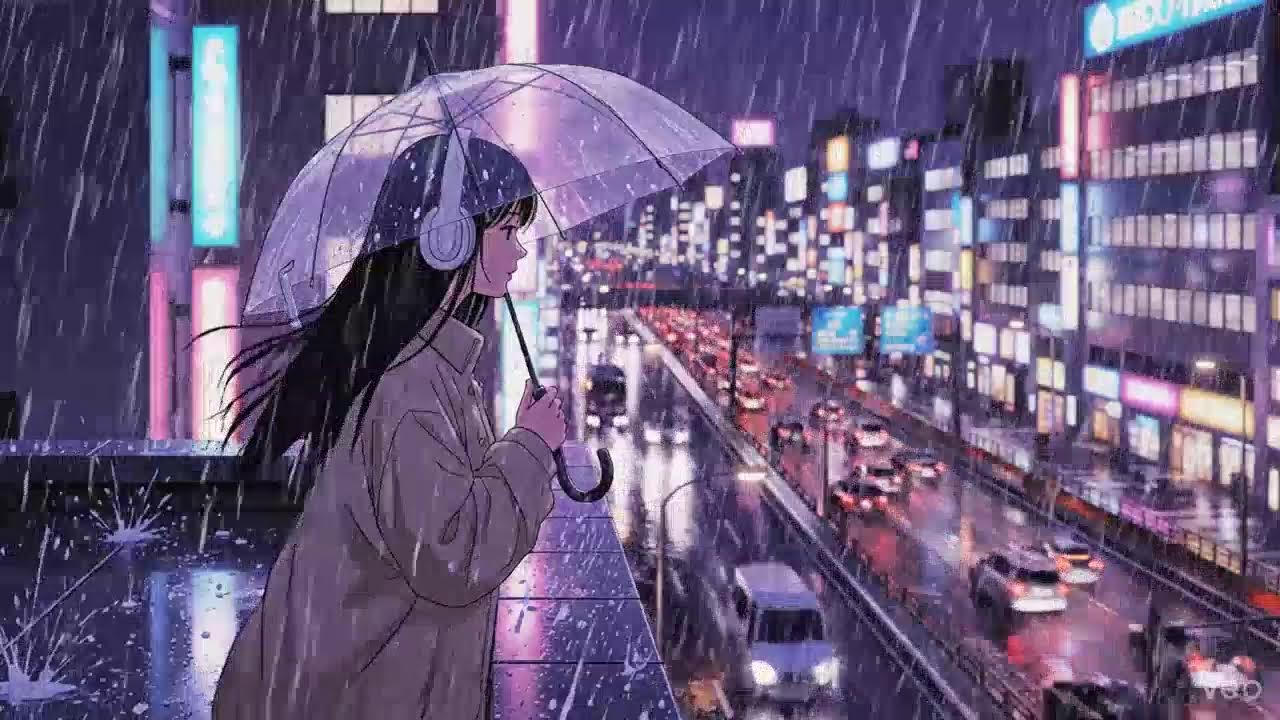 Japanese Neon Rain 🌧️ Night Lofi for Focus & Relax