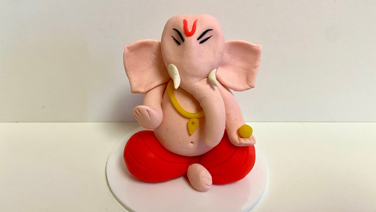 &hearts;️ Clay with me - how to make Ganesha thakur | Ganesha Chaturthi | playdoh model tutorial craft. DIY