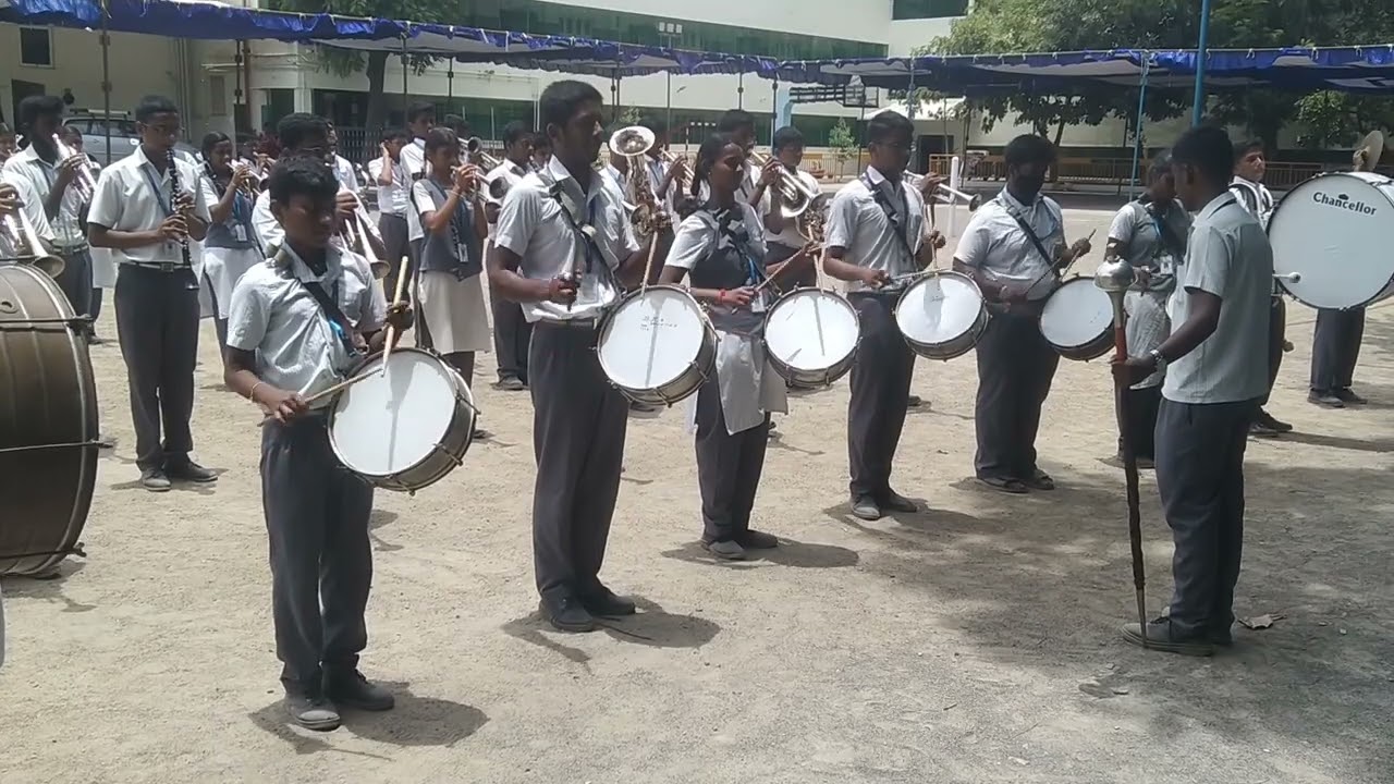 school band drum display