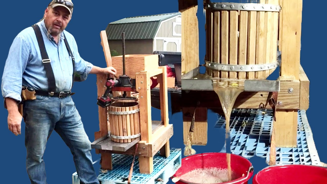 Homemade Cider Press making PEAR Cider