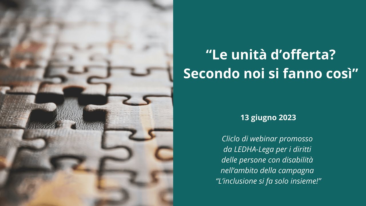 Le unità di offerta? Secondo noi si fanno così