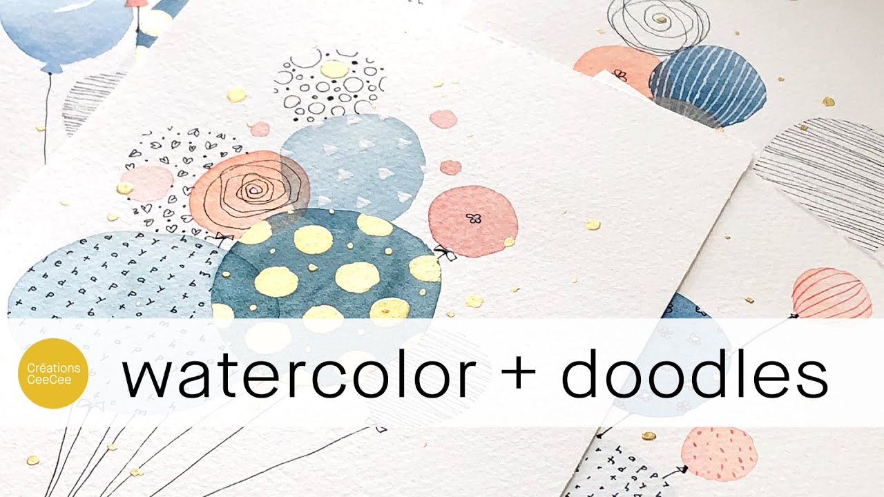 how to paint a balloons greeting card