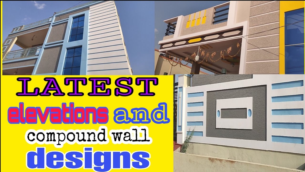 LATEST COMPOUND WALL DESIGNS WITH ELEVATION DESIGNS/SINGLE FLOOR HOUSE ELEVATION~JV construction{43}