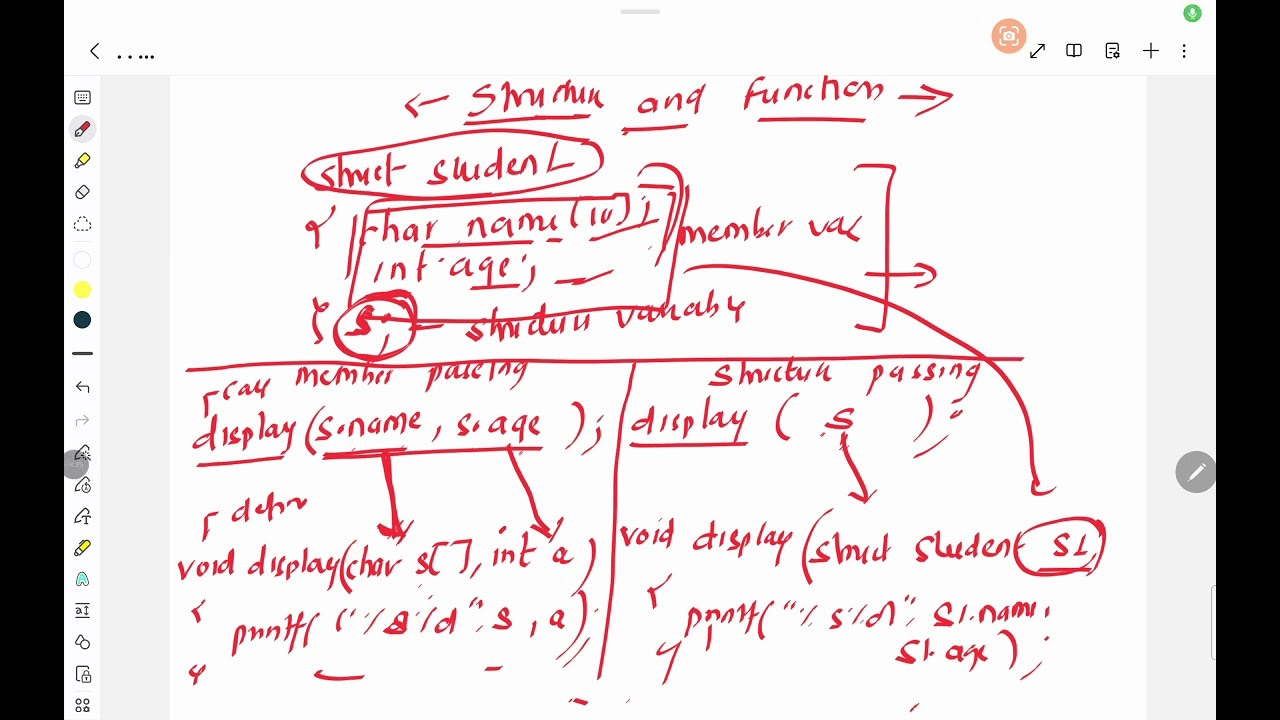 PASSING STRUCTURE TO FUNCTION ( PASSING MEMBERS AND PASSING STRUCTURE)