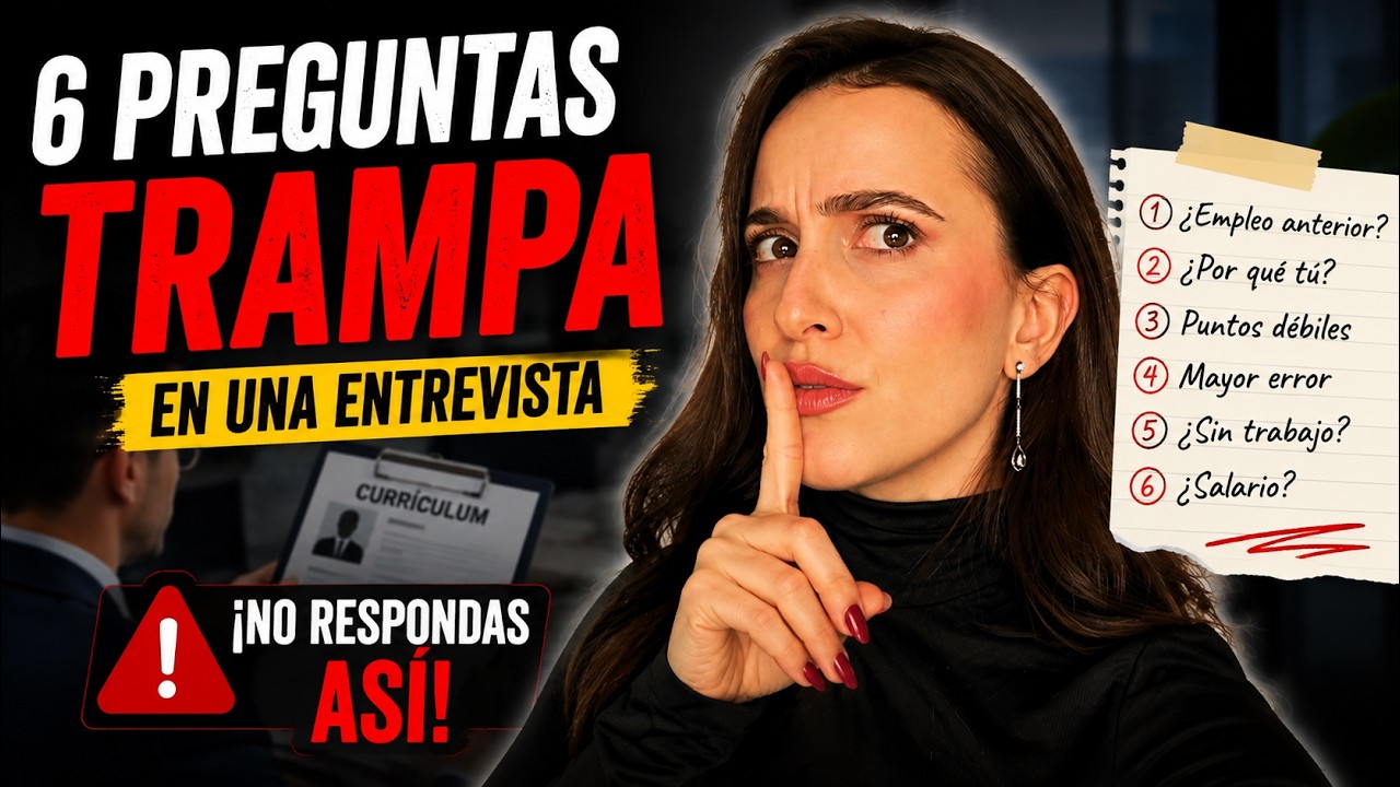 🤯5+1 PREGUNTAS TRAMPA en una ENTREVISTA LABORAL (ACTUALIZADO 2026)🤯