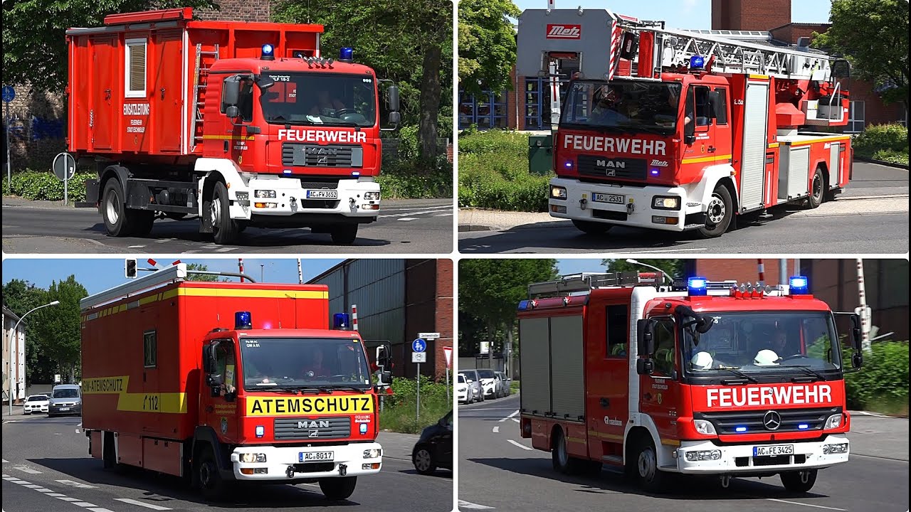[Bahnschranke blockiert Einsatzfahrt 🚒🔥] ● DACHSTUHLBRAND IN ESCHWEILER ● Doppel WLF, GW-A uvm. 🚨