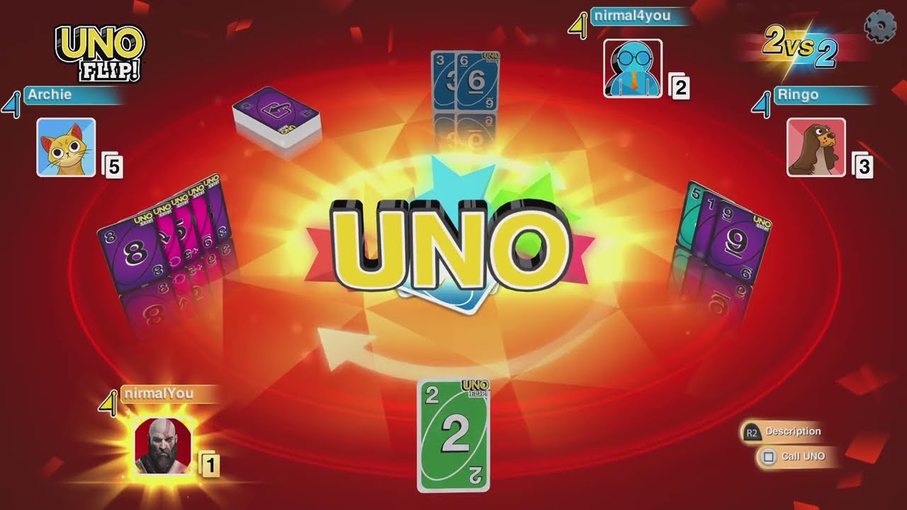 UNO Flip ps5 multiplayer 2 vs 2