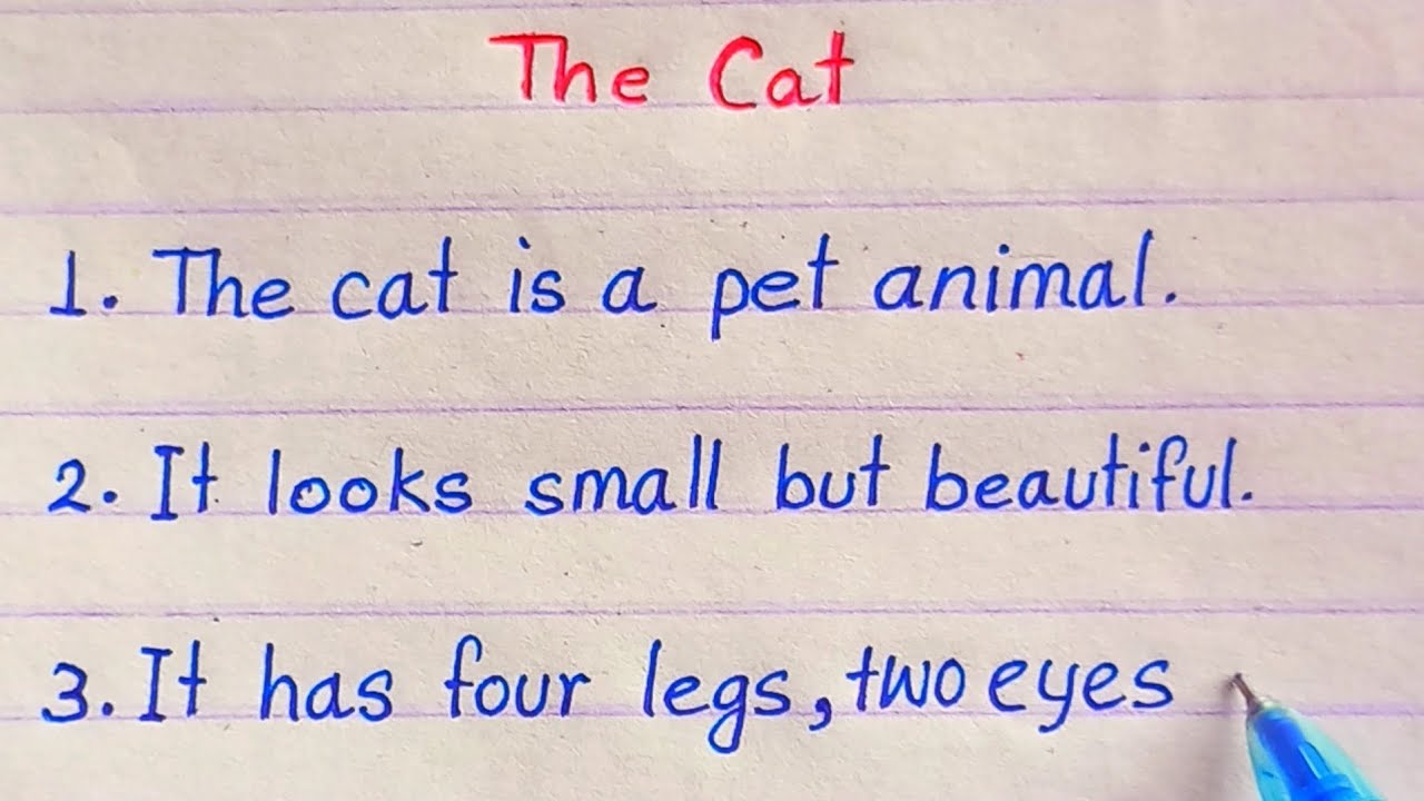 10 lines Essay on THE CAT | THE CAT in English Essay | Paragraph Essay writing on The Cat