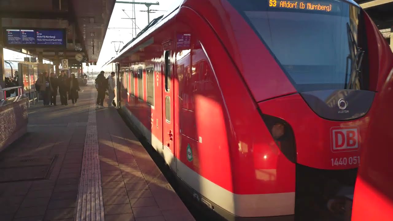 Germany, Nürnberg, S-Bahn ride from Hauptbahnhof to Gleißhammer
