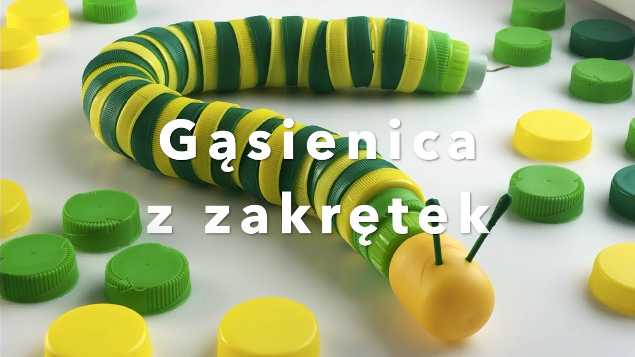 POMELO DIY - GĄSIENICA Z ZAKRĘTEK OD BUTELEK