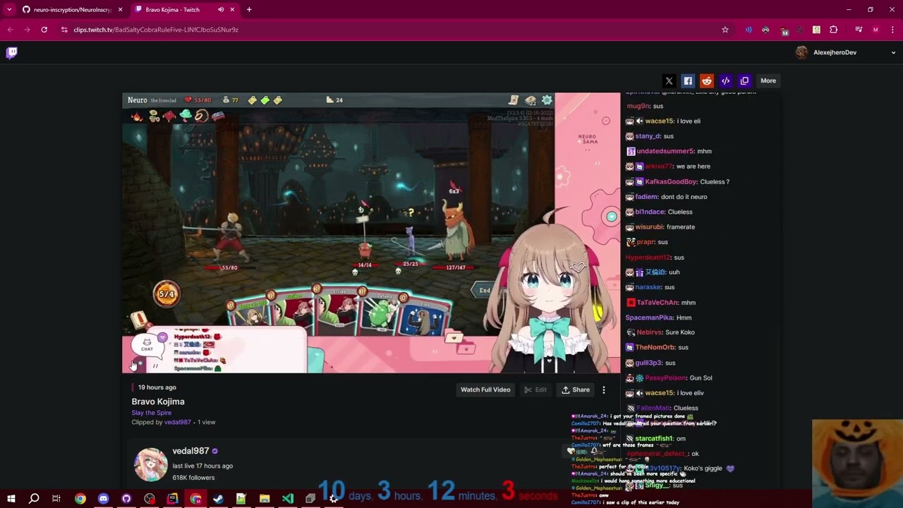 Schizo Alex is watching/analyzing a Neuro-Sama and Koko clip