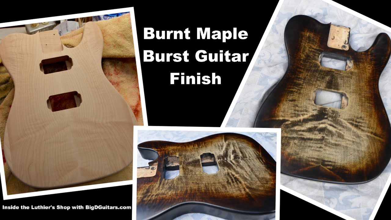 Отделка гитары PRS Burnt Maple Burst с использованием красителей Angelus Leather от BigDGuitars
