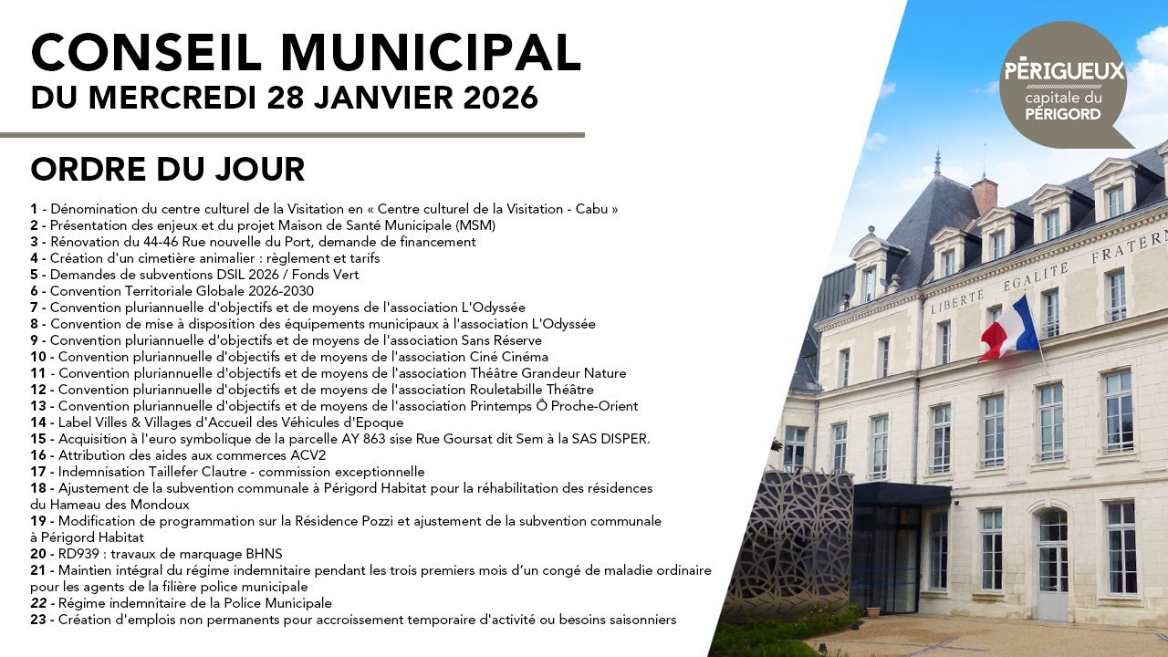 Conseil municipal du 28 janvier 2026