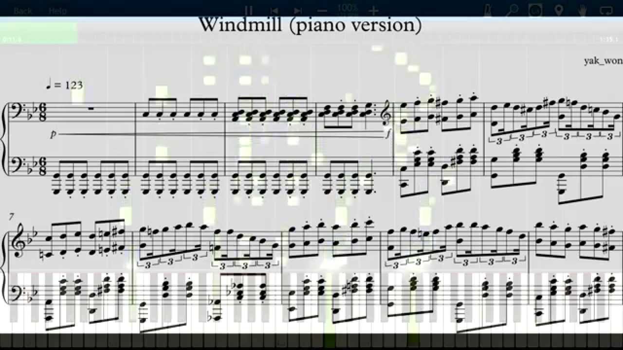 Pump It Up 2013 FIESTA 2 - Windmill (piano version score)