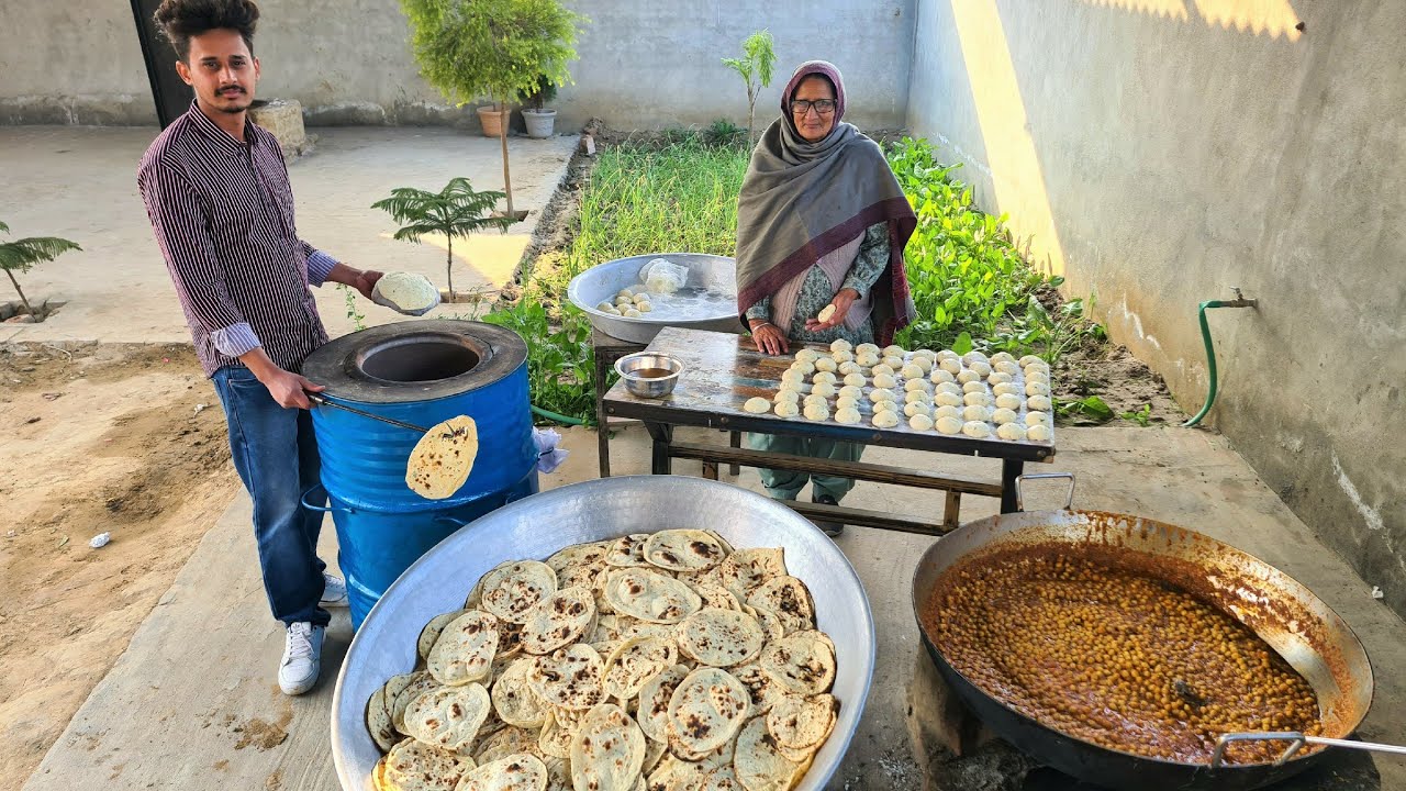 TANDOORI NAAN AND CHOLE MASALA GRAVY PREPARED BY MY GRANNY | NAAN RECIPE | CHANA MASALA RECIPE