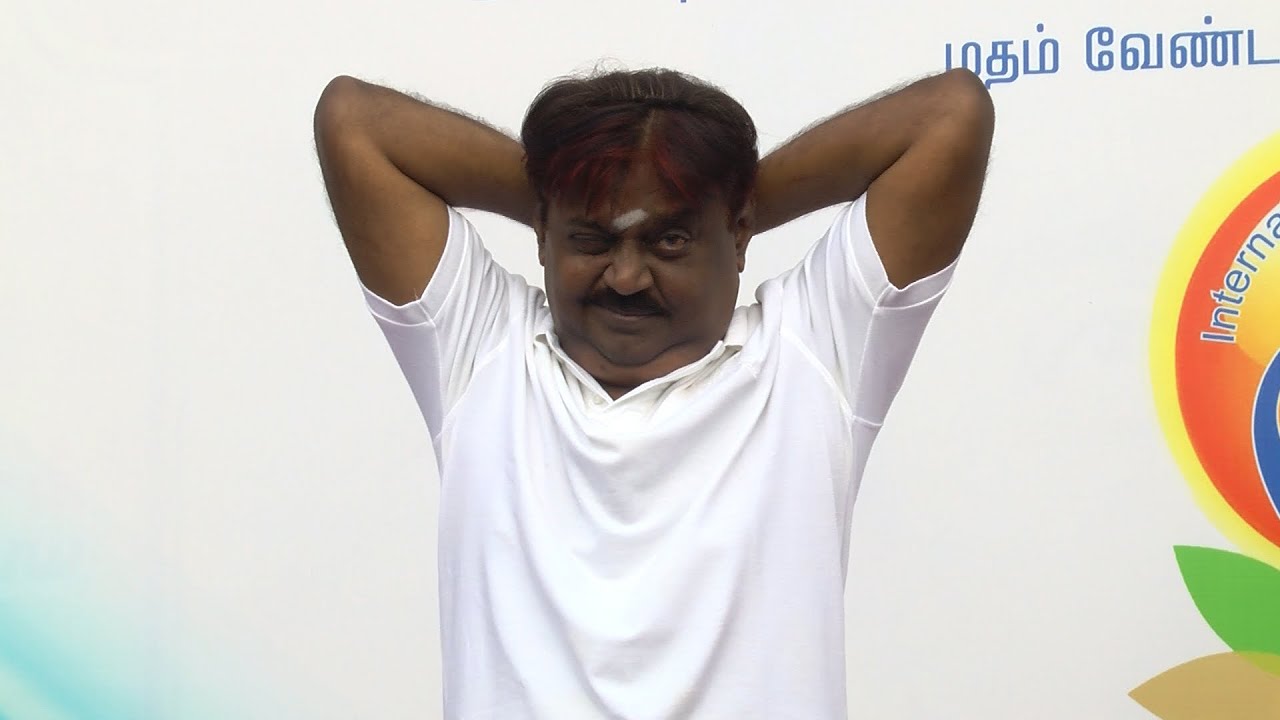 Vijayakanth Performing  Yoga on a International Yoga Day Must Watch - Red Pix 24x7