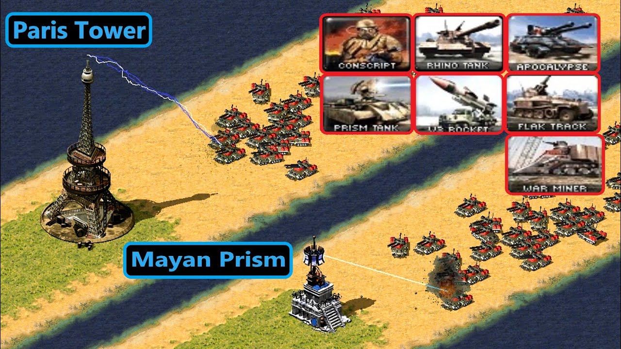 Paris Tower vs Mayan Prism - Red Alert 2