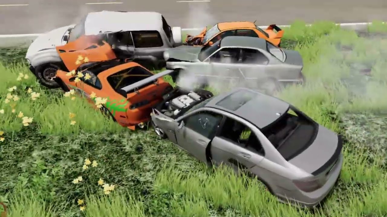 Best Car stunts ll Car game #46 ll VirtualDriv3r ll BeamNG.drive