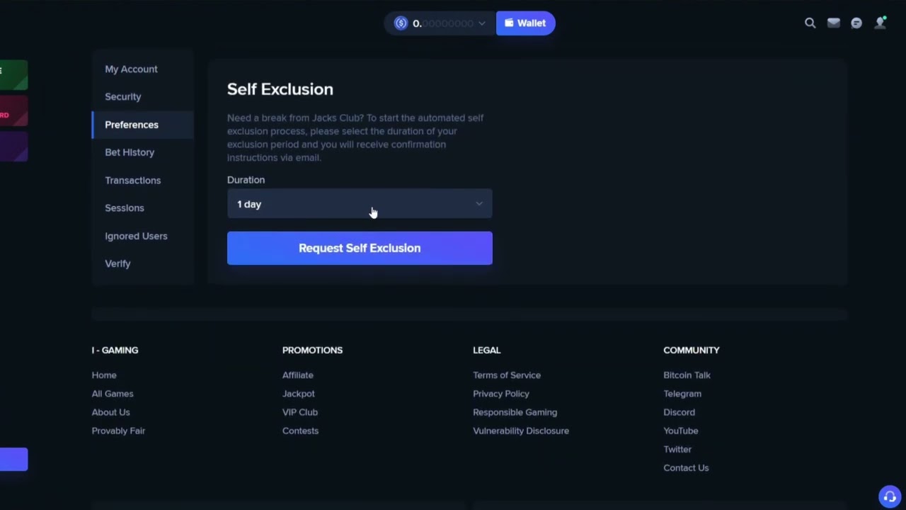 002 Self Exclusion