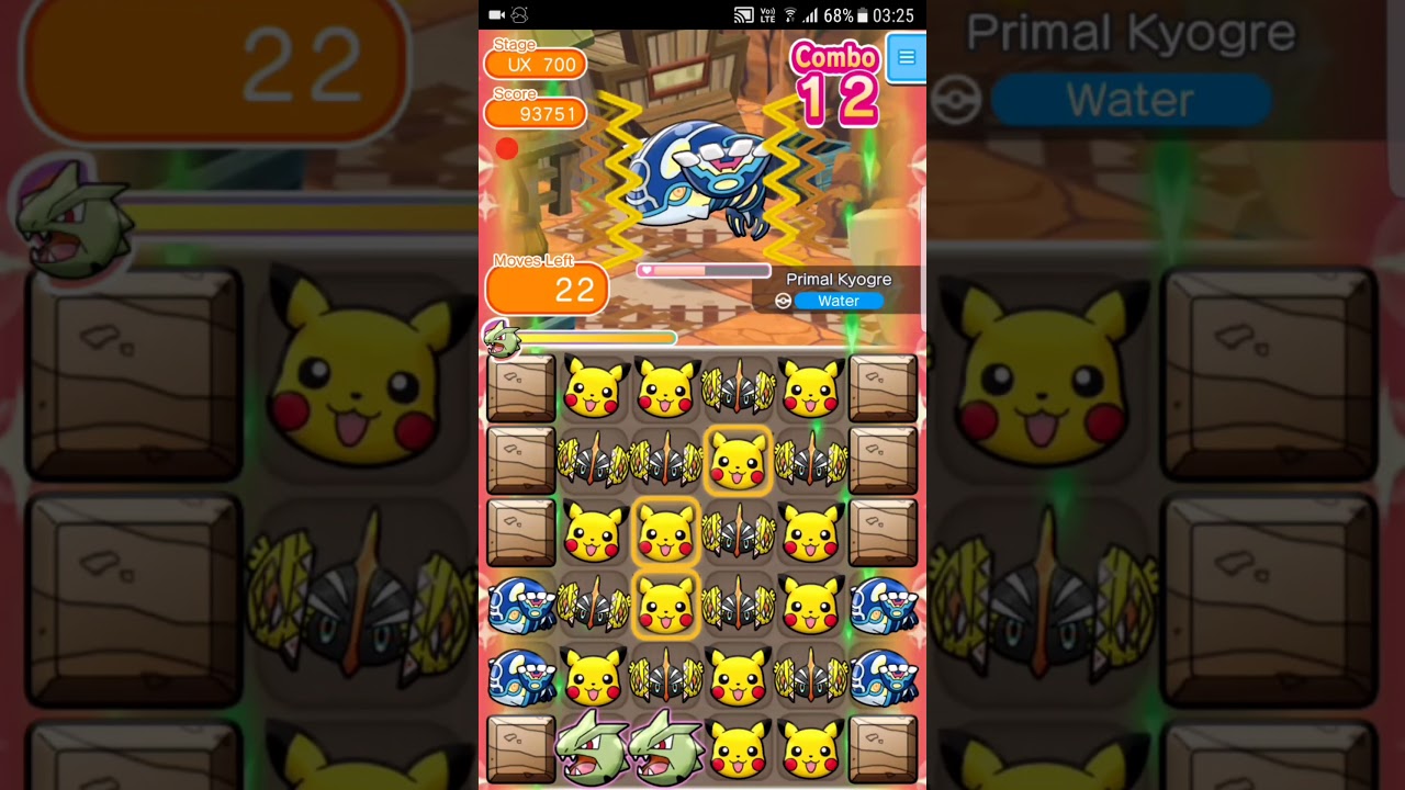 Pokemon Shuffle Mobile UX Stage 700 Primal Kyogre S Rank『ポケとる スマホ版』