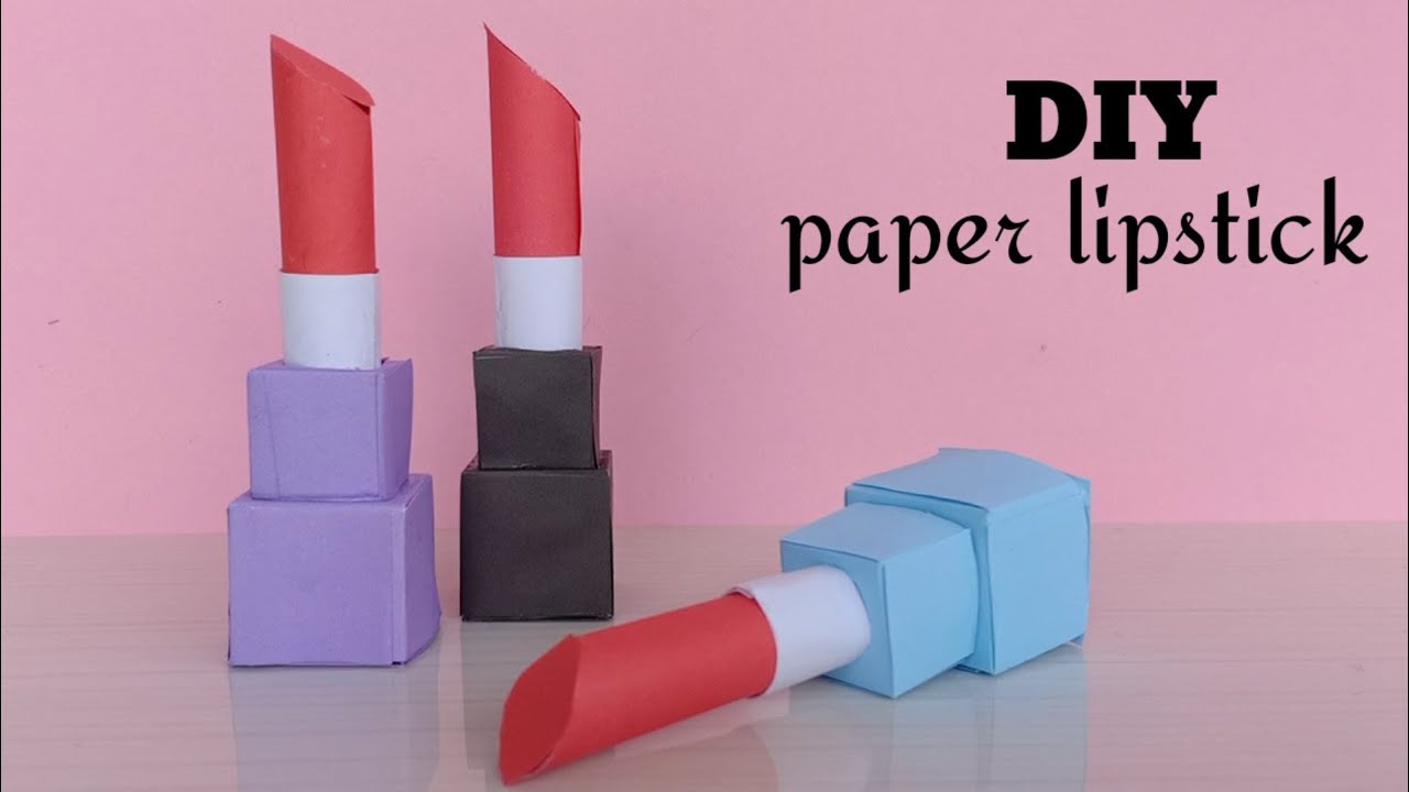 How to make paper lipstick / Diy paper lipstick /origami craft with paper /craft video /Origami