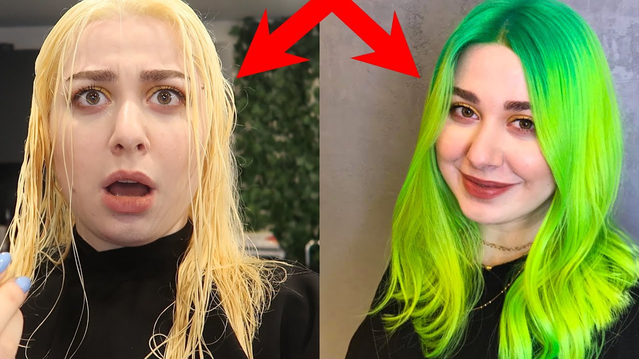 SAÇLARIMI NEON YEŞİLE BOYADIM ! BEN DE ŞOKTAYIM 🤢
