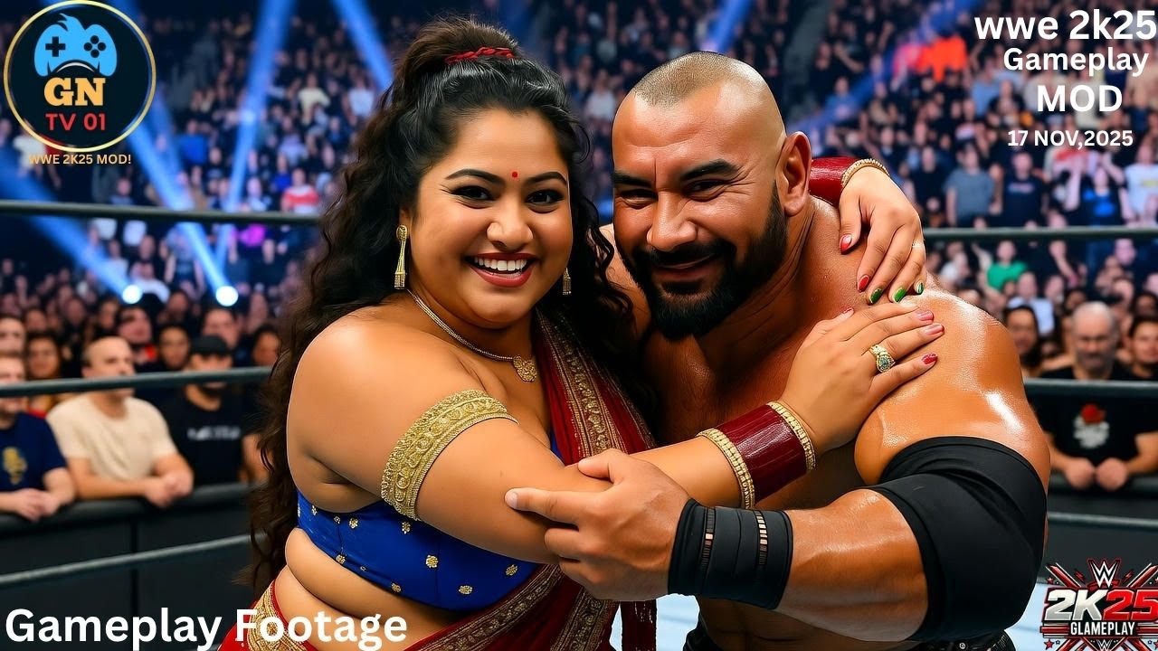 WWE 2K25 — Батиста против Индийской Дивы Лубны | Геймплей межгендерного матча | 17 ноября 2025 г.