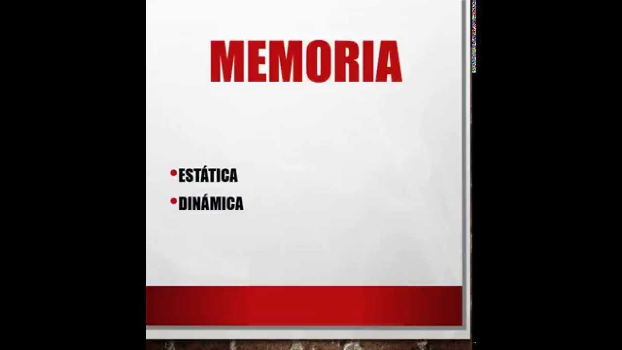 MEMORIA EST&Aacute;TICA Y DIN&Aacute;MICA