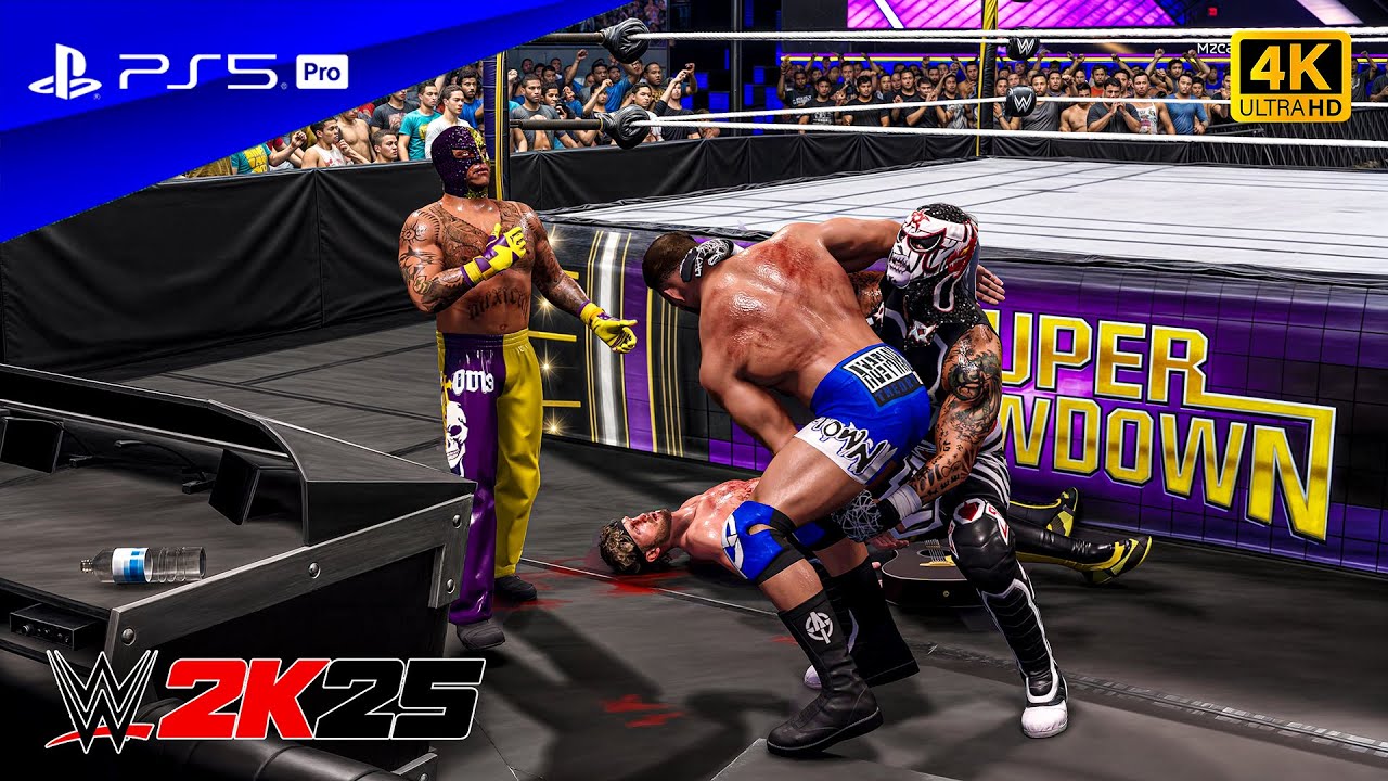 WWE 2K25 - Рей Мистерио, Пента против Логана Пола, Остина Теории - Полный командный матч | PS5™ P...