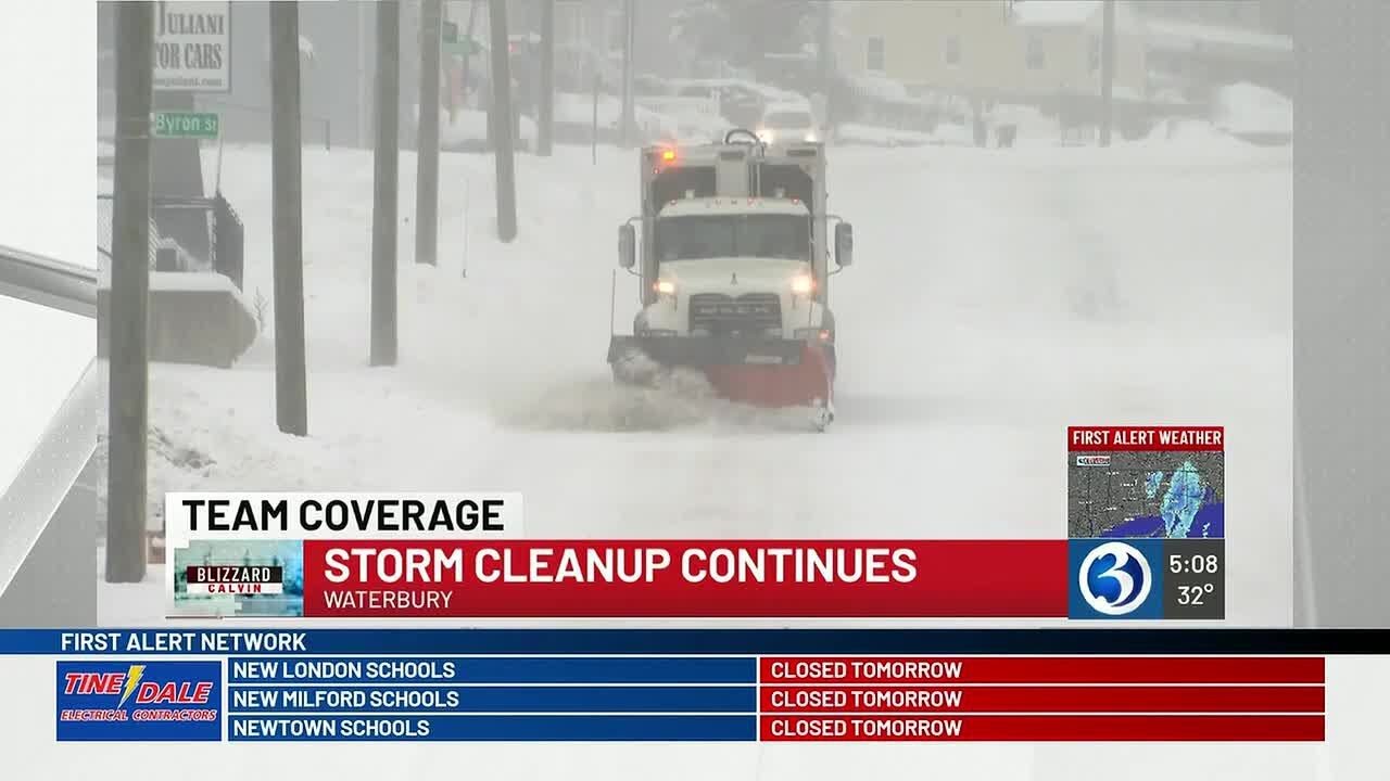 Wind and snow pelted Waterbury during Blizzard Calvin