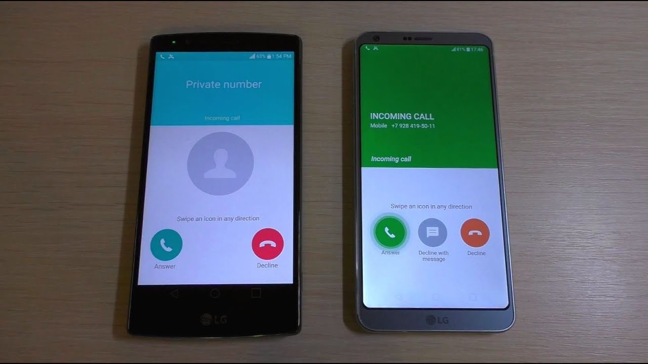 LG G4 vs LG G6 (Life is Good) Incoming Call