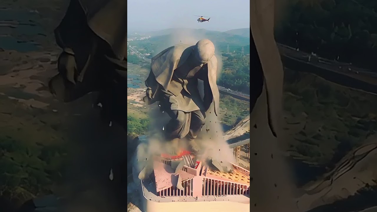 Statue of Unity Collapse &ndash; Shocking Moment in India Caught on Camera! #shorts #statueofunity