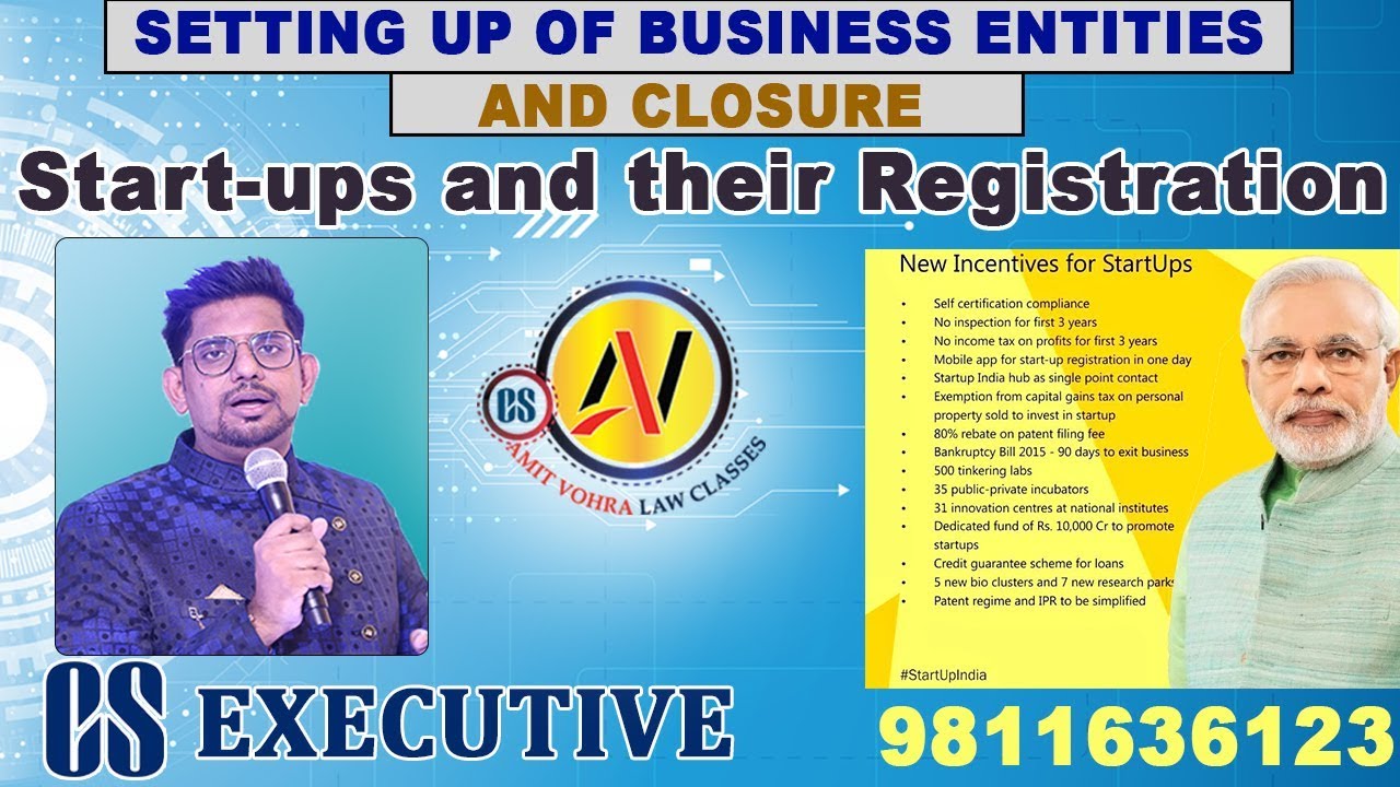 Setting Up of Business Entities and Closure-Start Up-CS Executive New Syllabus