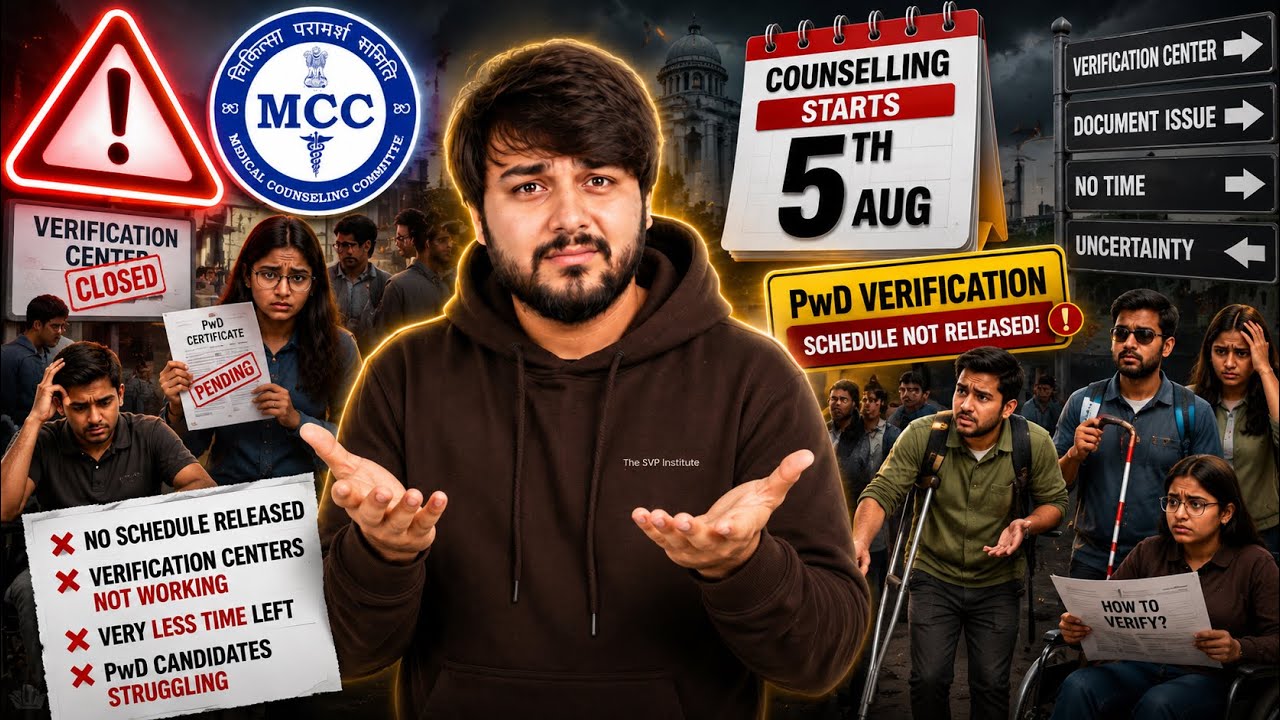 NEET UG 2026 PwD Verification Crisis Counselling Started Schedule Still Missing MCC SVP #Neet #PwBD