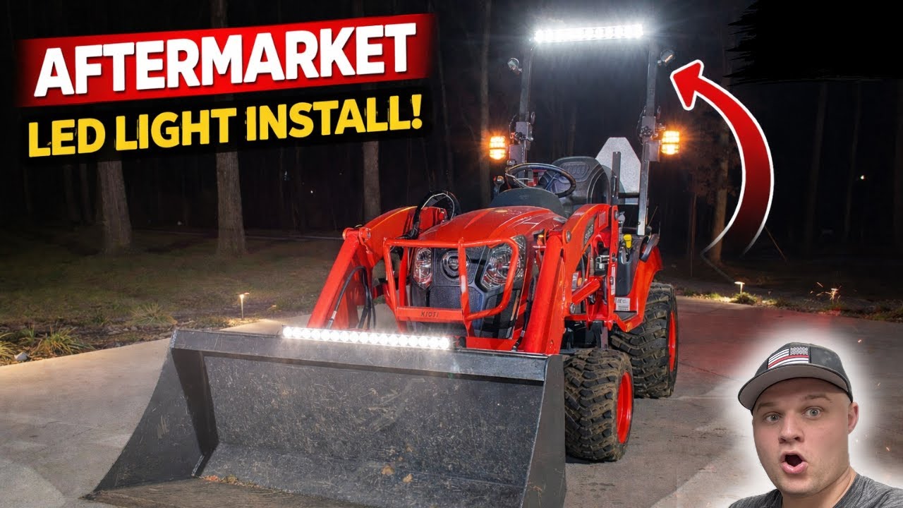 Как установить светодиодные балки на любой трактор или газонокосилку!