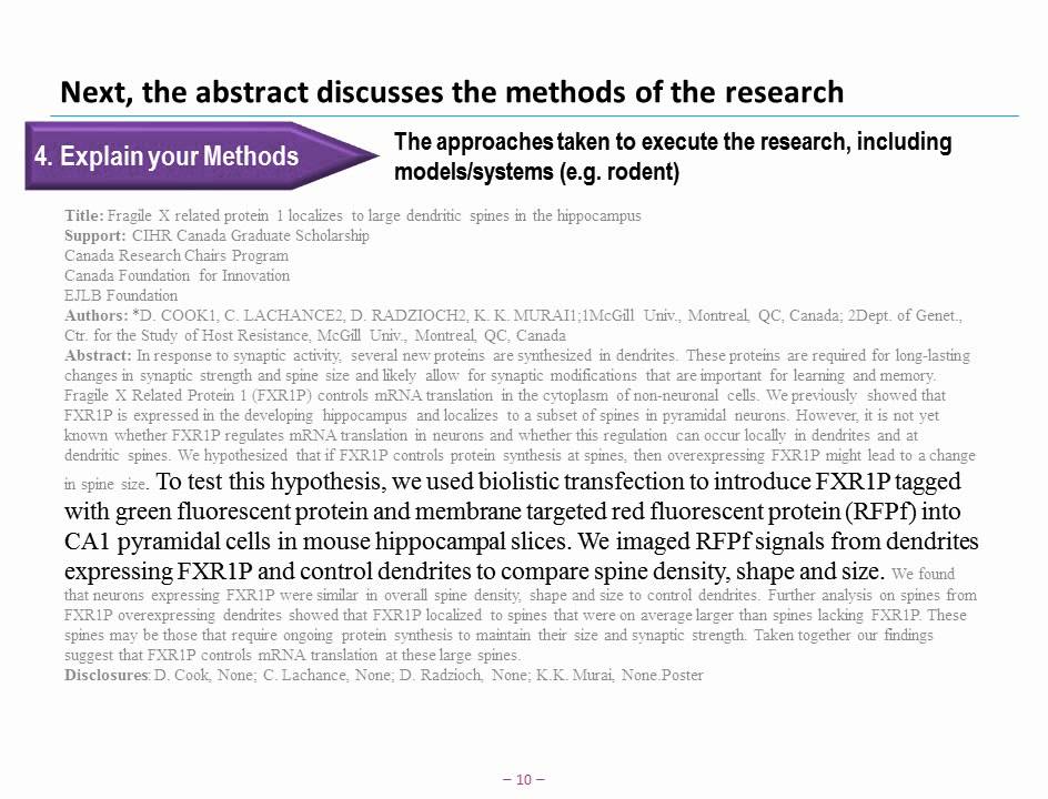Best Practices in Writing a Meeting Abstract