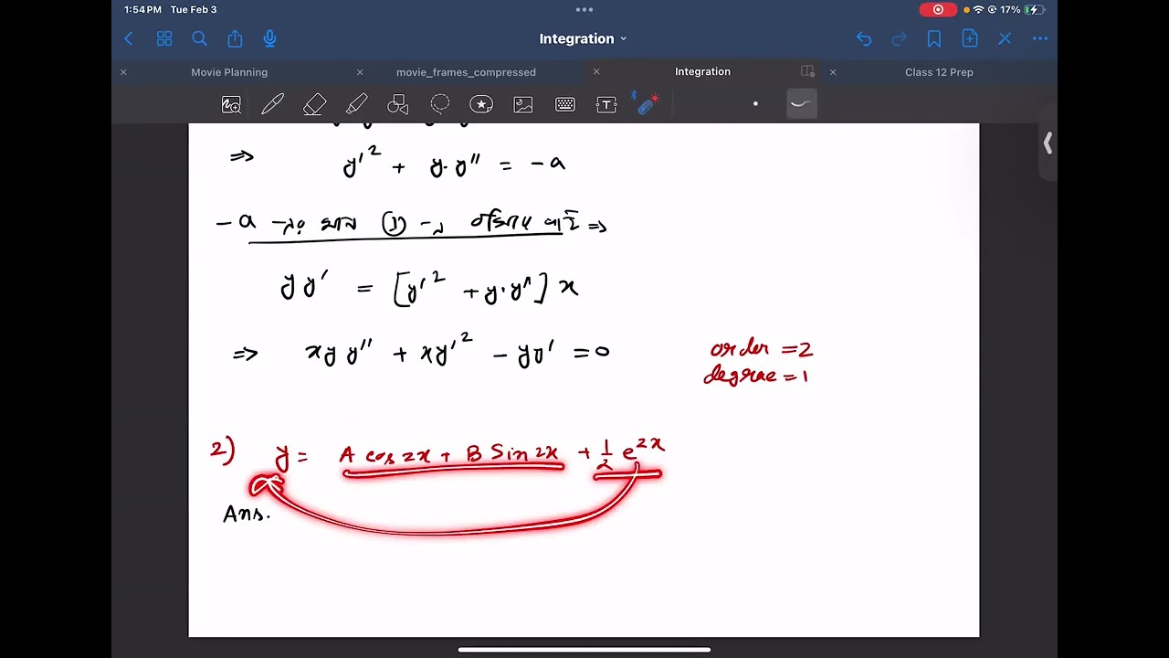 Integration Class 13 | Differential Equation