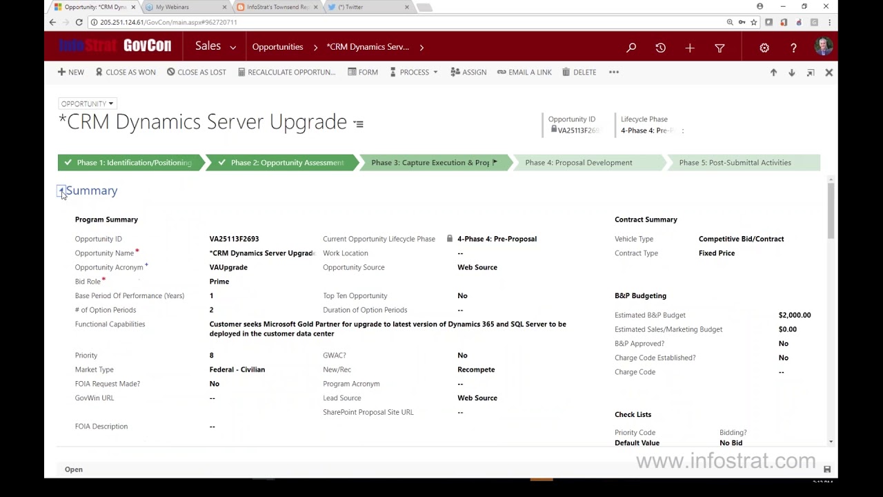 InfoStrat Dynamics 365 for Government Contractors (GovCon) Webinar
