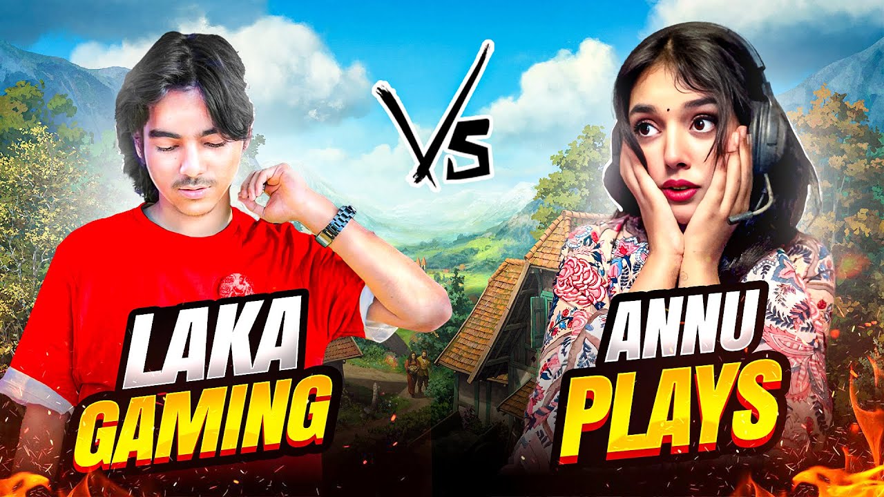 V BADGE LAKA GAMING☠️ VS ANNU PLAY🥰 || WHO WILL WIN? 🧐 || #freefire #lakagaming #1vs1 #vbadge