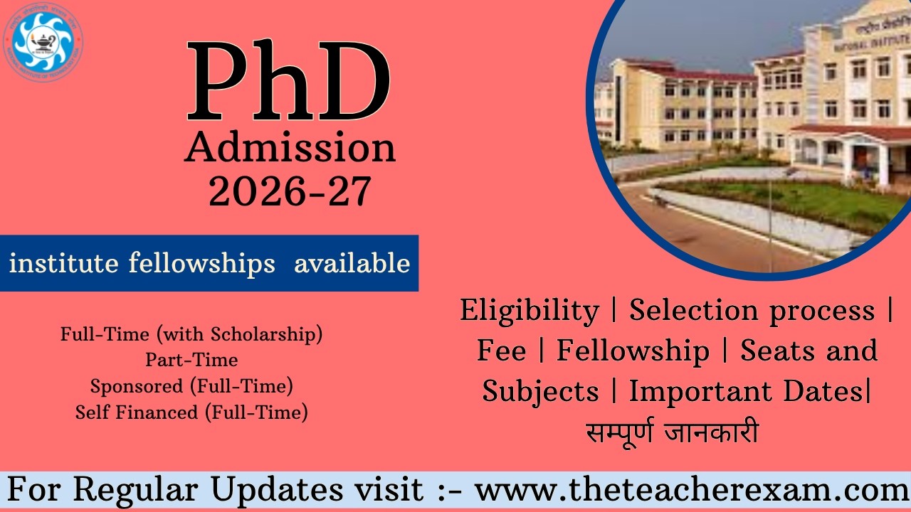 NIT Goa Phd admission 2026 | Eligibility | Fee | Fellowship | Selection process | Phd admission 2026