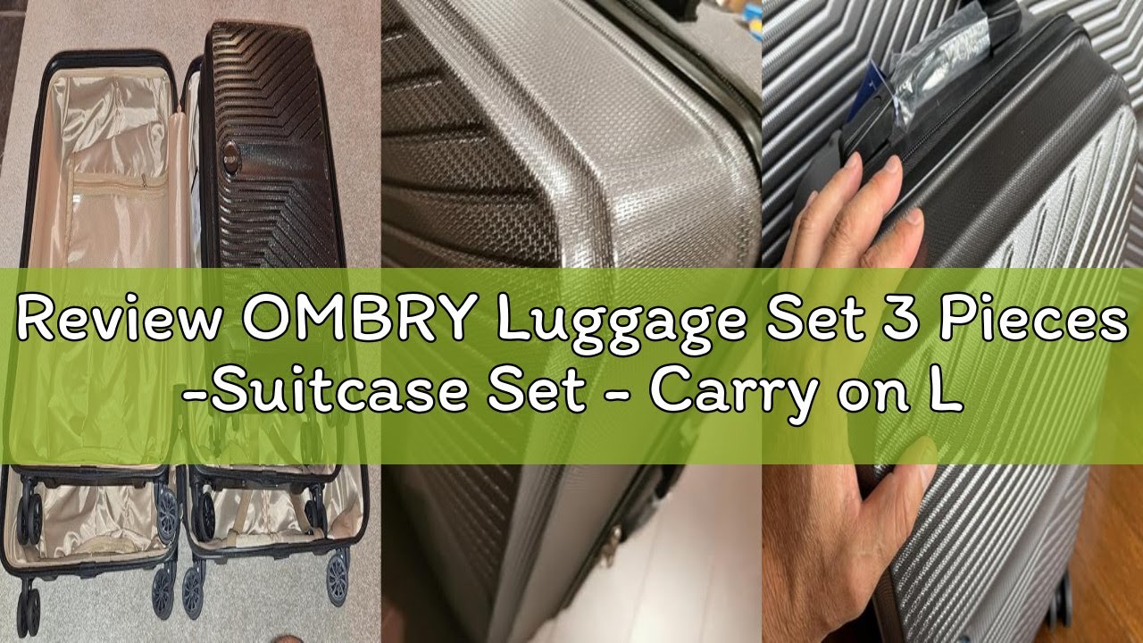 Review OMBRY Luggage Set 3 Pieces -Suitcase Set - Carry on Luggage with Wheels - Check-in Luggage -