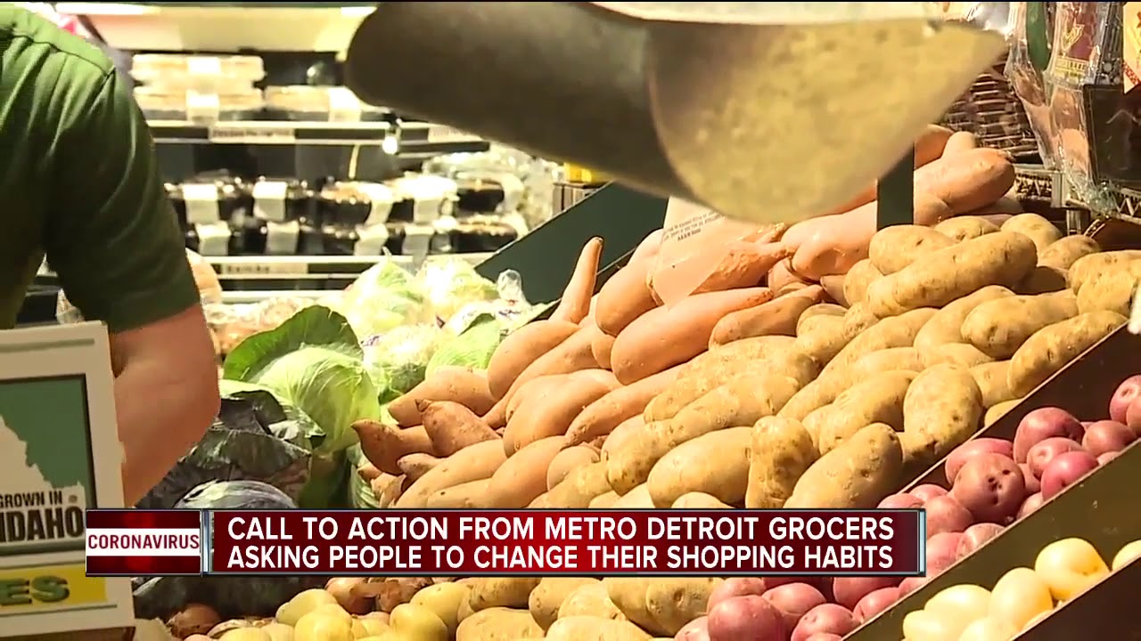 Grocery store worker asks people to change their shopping habits