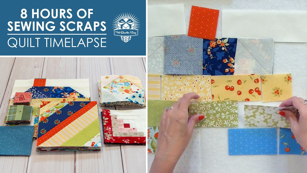 SCRAP SEWING MARATHON 😮 Sewing 3 Scrap Quilt Blocks from Fabric Samples 🕑 Quilting Timelapse 🕑