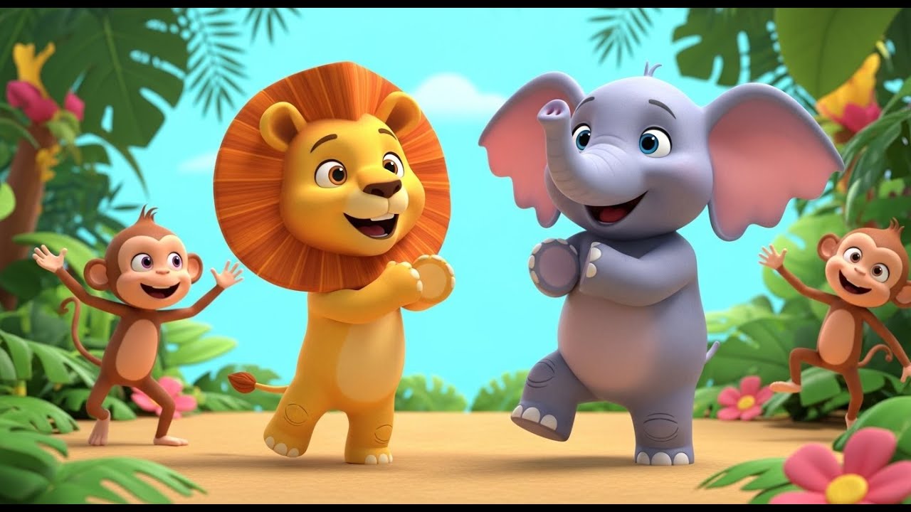 Jungle Animals Dance Parade 🦁🐘 Fun Baby Song,