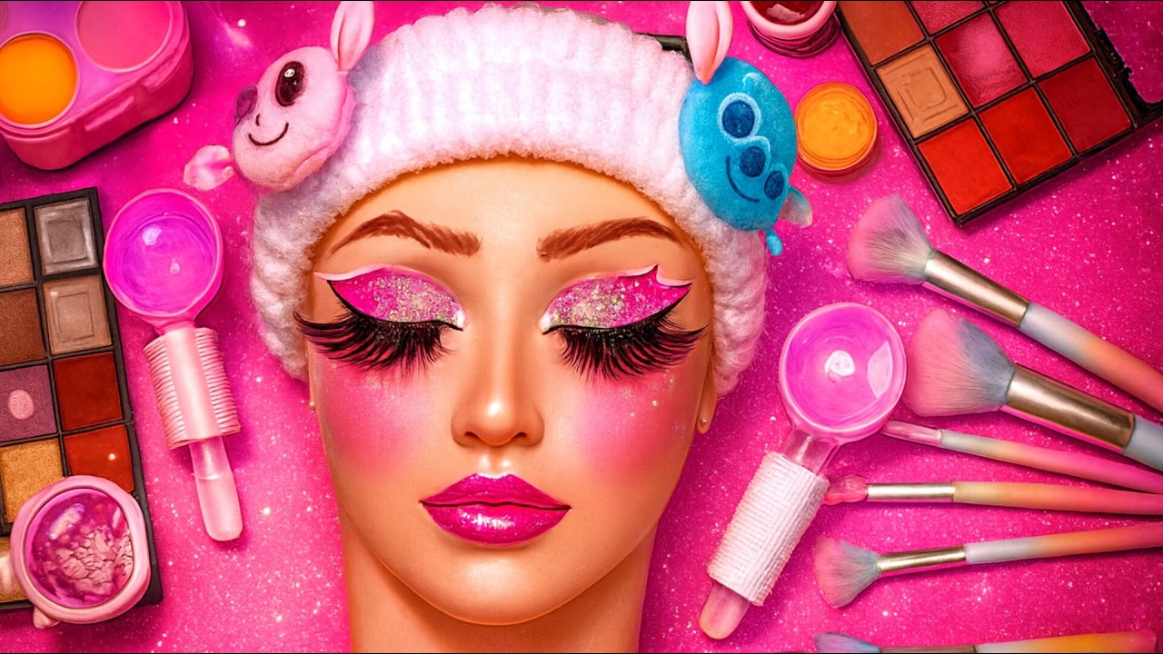 Harley Quinn Makeup ASMR on Mannequin ( No Talking)Super Satisfying Video & Relaxing