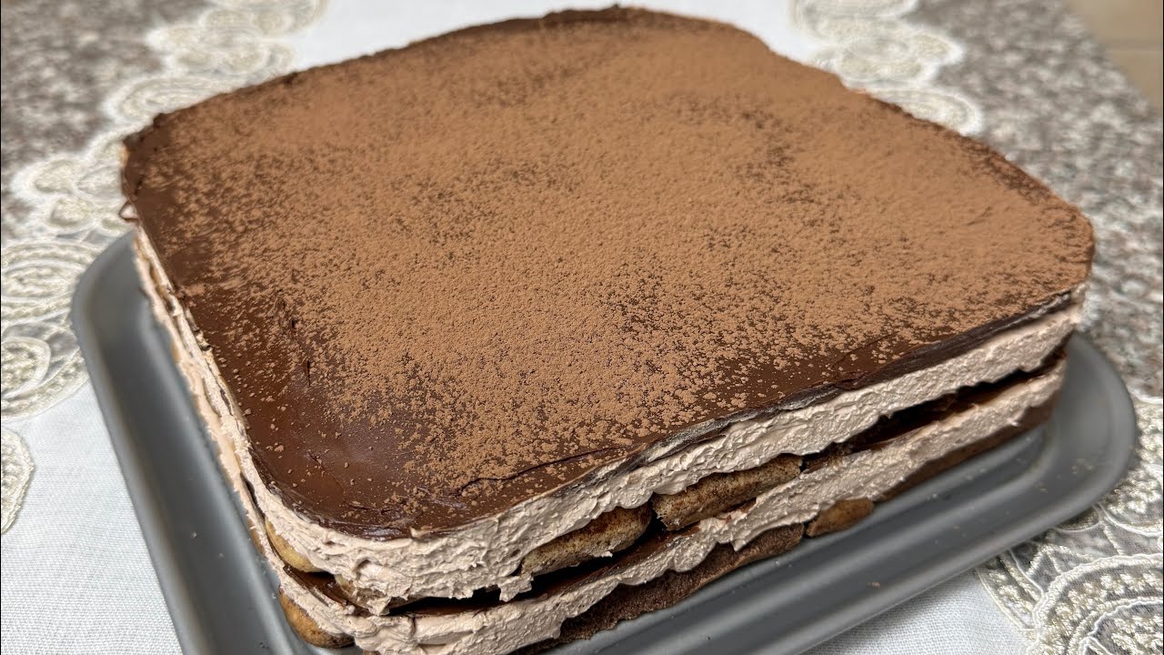 وصفة ‎تيراميسيو الشوكولاتة الكريمية 🍫 حلوى إيطالية بطعم ولا أروع .. Chocolate Tiramisu