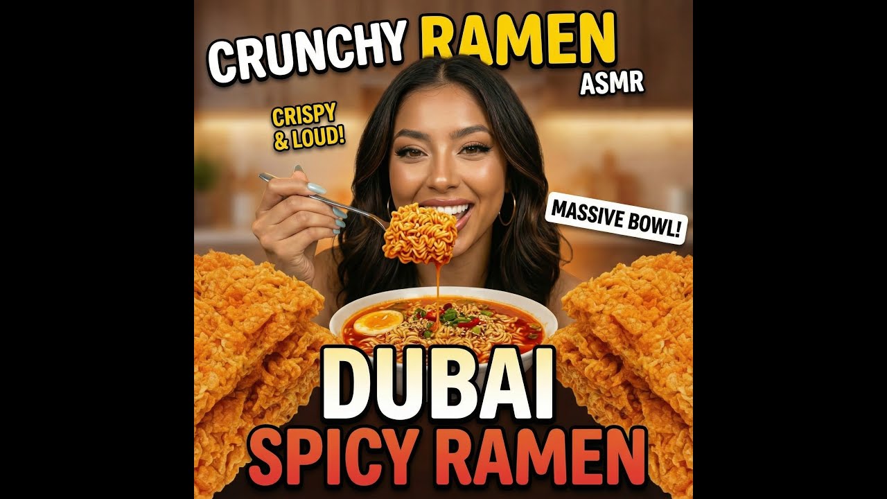 ASMR SPICY CRUNCHY RAMEN 🔥 Fire Noodle Snack Mukbang (Eating Sounds)